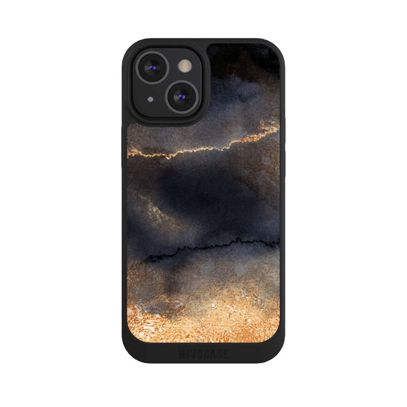 iPhone 13 Mini NIVOpure Schwarzer Marmor Goldstaub Look