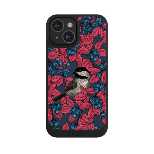 Apple iPhone 13 Mini NIVOpure Blaubeeren und Vögel auf Navy