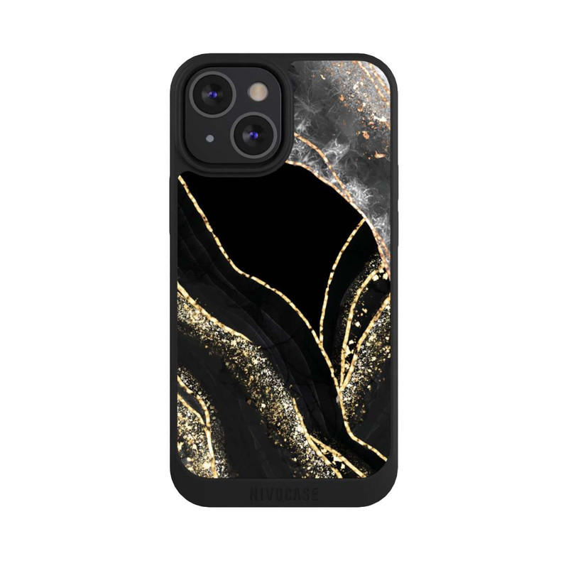 iPhone 13 Mini NIVOpure Dunkler Marmor Gold