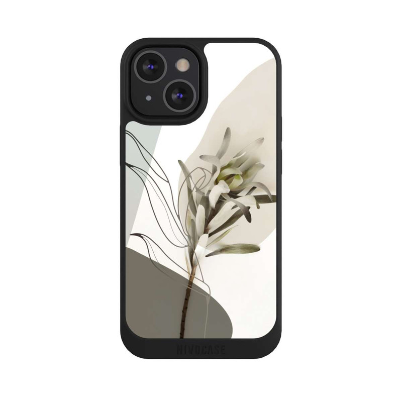 iPhone 13 Mini NIVOpure Boho Line Art Olivgrün