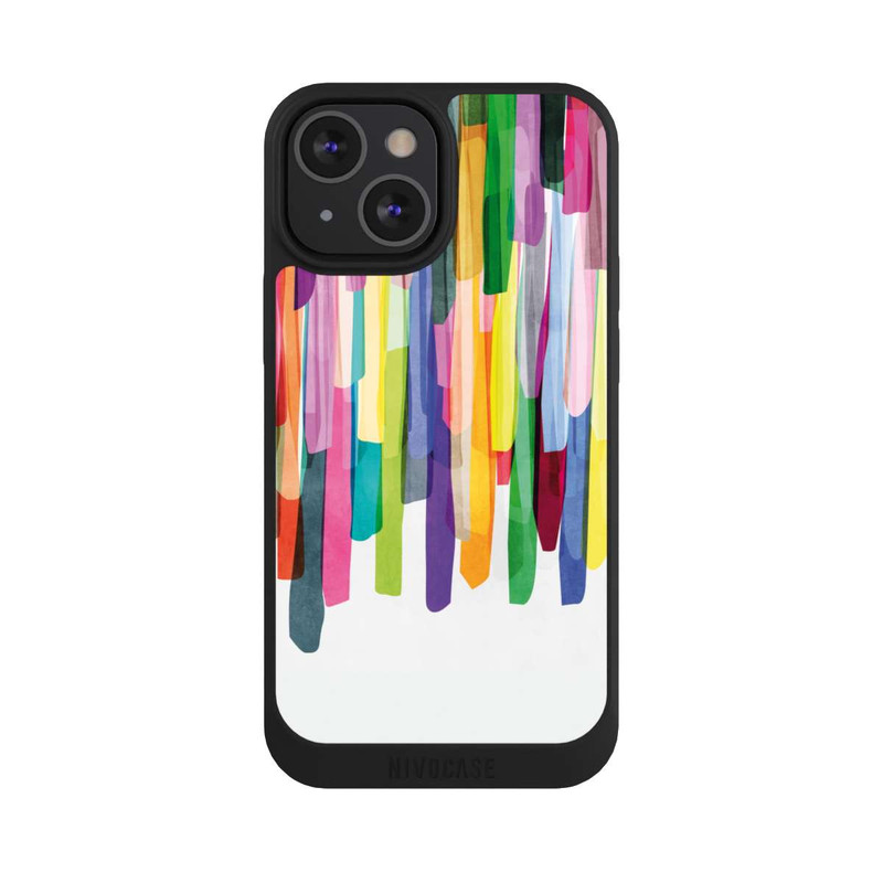 iPhone 13 Mini NIVOpure Bunte Streifen Weißer Hintergrund