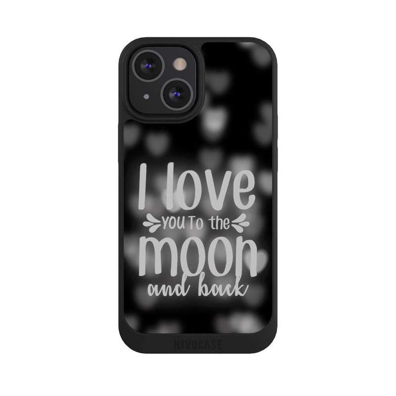 iPhone 13 Mini NIVOpure I Love You to The Moon And Back Black Hearts