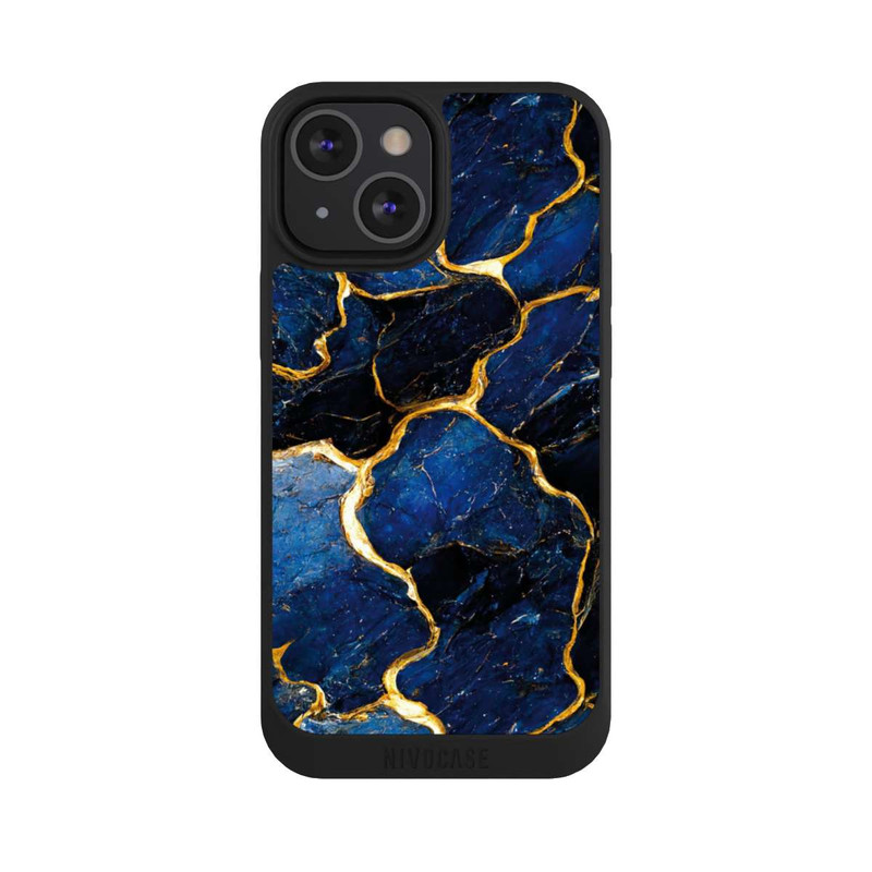 iPhone 13 Mini NIVOpure Blaue Marmor Gold Druck