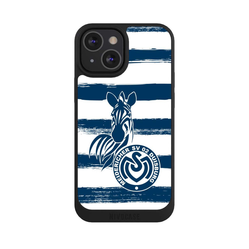 iPhone 13 Mini NIVOpure MSV Duisburg Blau Weiß Gestreift