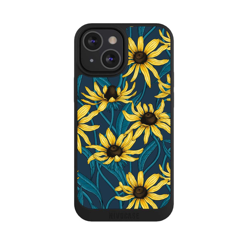 iPhone 13 Mini NIVOpure Sonnenblumen auf Blauem Hintergrund