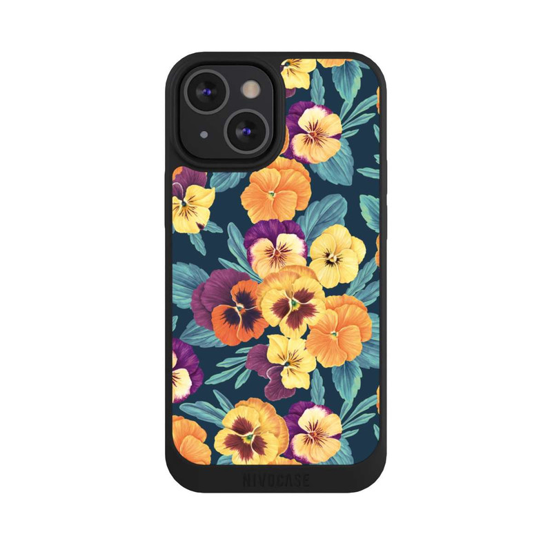 iPhone 13 Mini NIVOpure Pansies on Navy