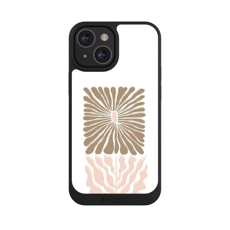 iPhone 13 Mini NIVOpure Eckige Blume Hellbraun