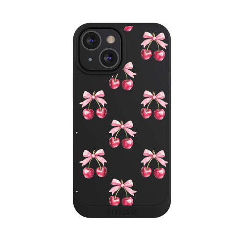 Apple iPhone 13 Mini NIVOpure Motif Nœud Cerise transparent avec IA