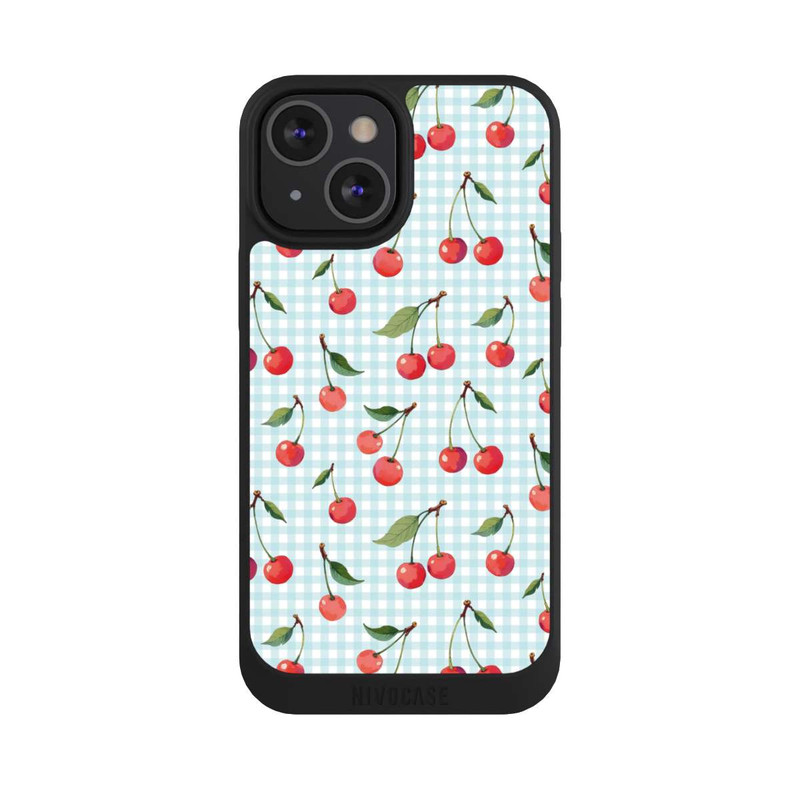 iPhone 13 Mini NIVOpure Cherries and Blue Gingham