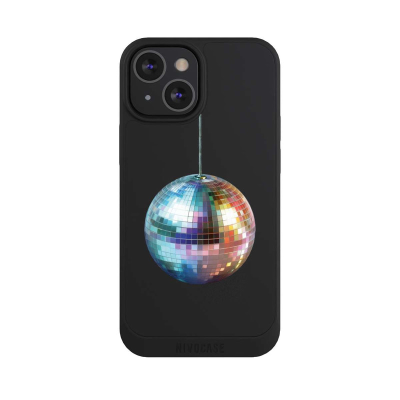iPhone 13 Mini NIVOpure Discokugel Party Blau Gold Transparent mit KI