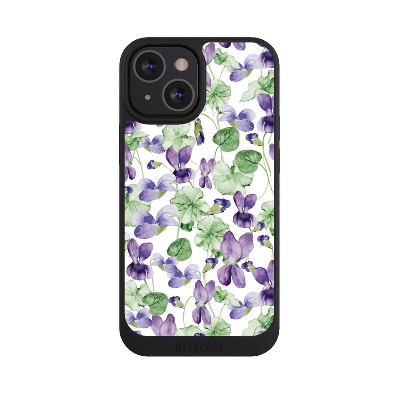 iPhone 13 Mini NIVOpure Purple Wildflowers Pattern Watercolor