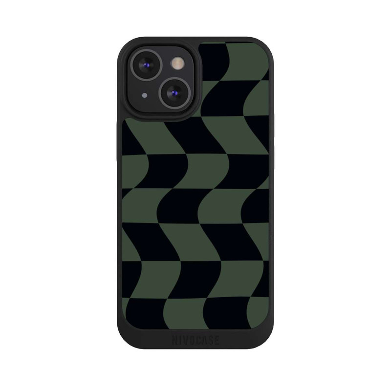 iPhone 13 Mini NIVOpure Karomuster Grün Schwarz