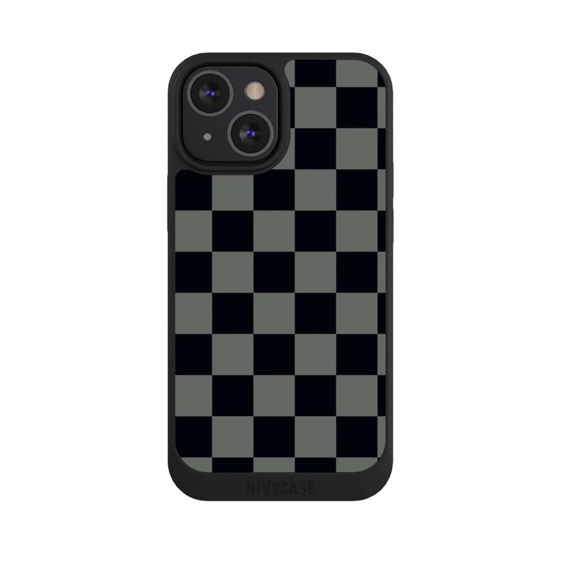 iPhone 13 Mini NIVOpure Schachbrett Schwarz Grau