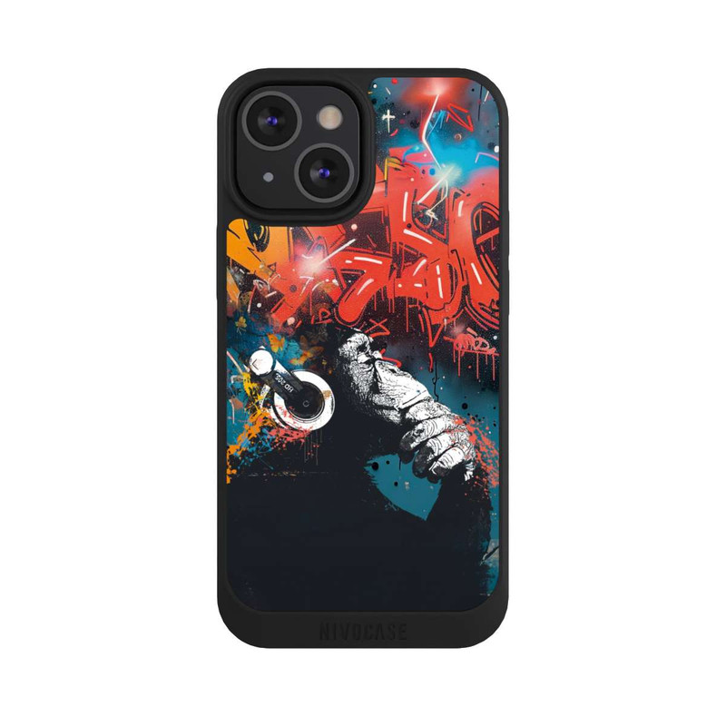 iPhone 13 Mini NIVOpure Affe Stereo Kopfhörer Graffiti Street Art