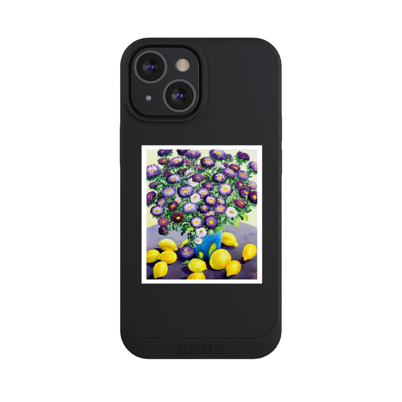iPhone 13 Mini NIVOpure Purple Asters and Lemons by Christopher Ryland