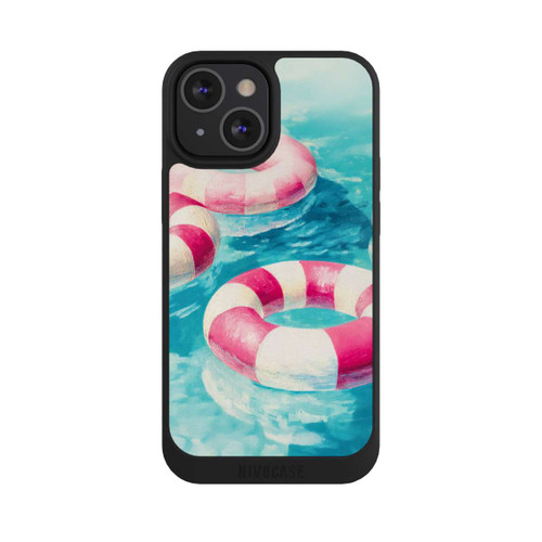Apple iPhone 13 Mini NIVOpure Striped Swim Rings in The Pool