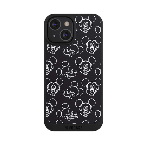 Apple iPhone 13 Mini NIVOpure Disney Mickey Faces Black Line Art Pattern