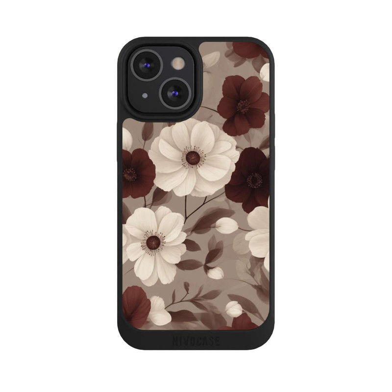iPhone 13 Mini NIVOpure Bordeaux Und Creme Blumen mit KI