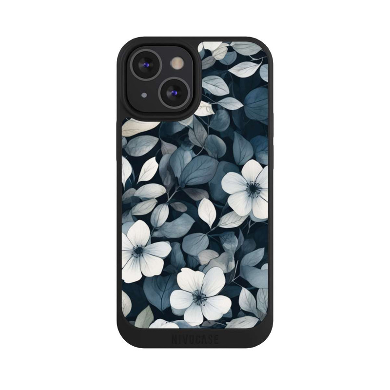 iPhone 13 Mini NIVOpure Blaue Negativblumen mit KI