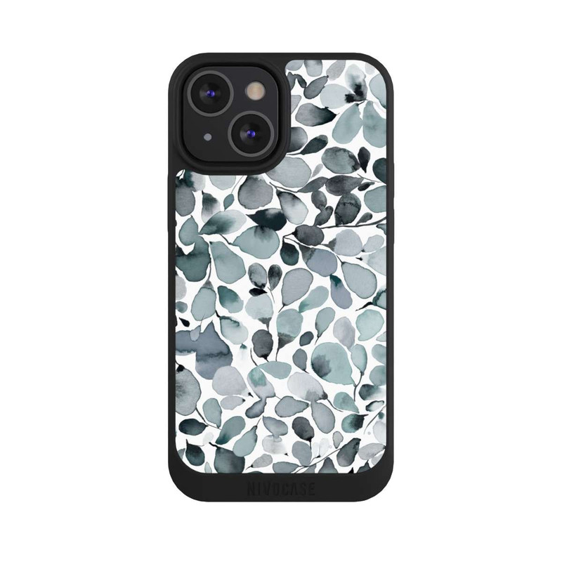 iPhone 13 Mini NIVOpure Eukalyptus Aquarell Blätter Grau