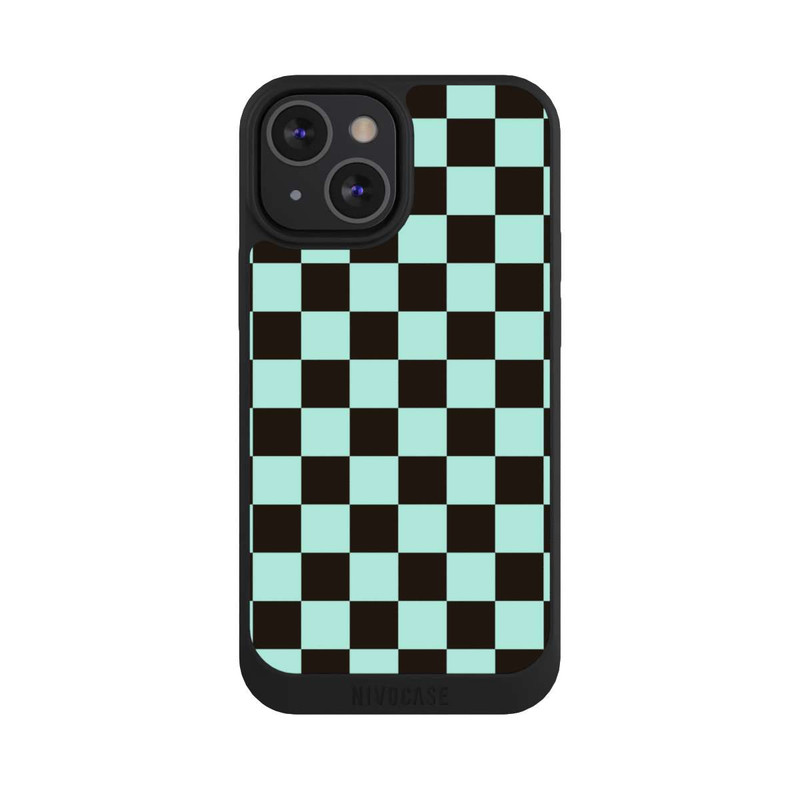 iPhone 13 Mini NIVOpure Schachbrett Braun Blau