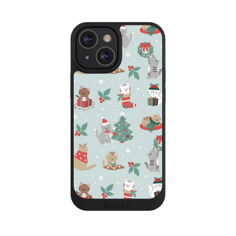 iPhone 13 Mini NIVOpure festliche Katzen im Winterwunderland