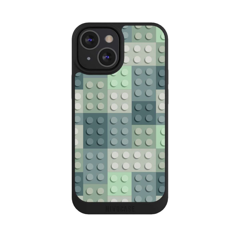 iPhone 13 Mini NIVOpure Grünes Blockmuster