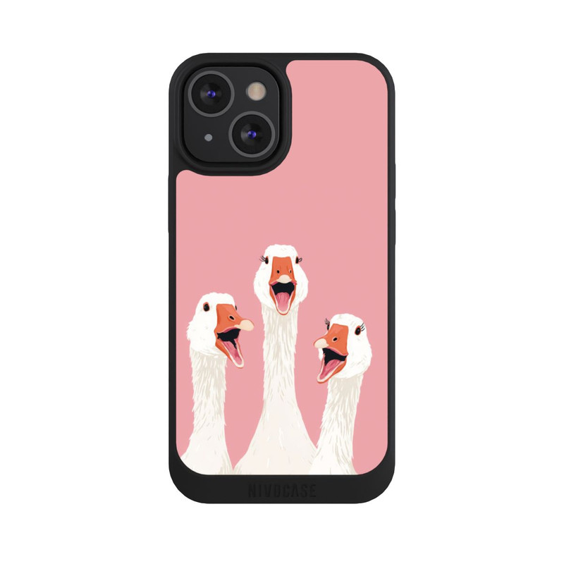 iPhone 13 Mini NIVOpure Drei Gänse Rosa mit KI