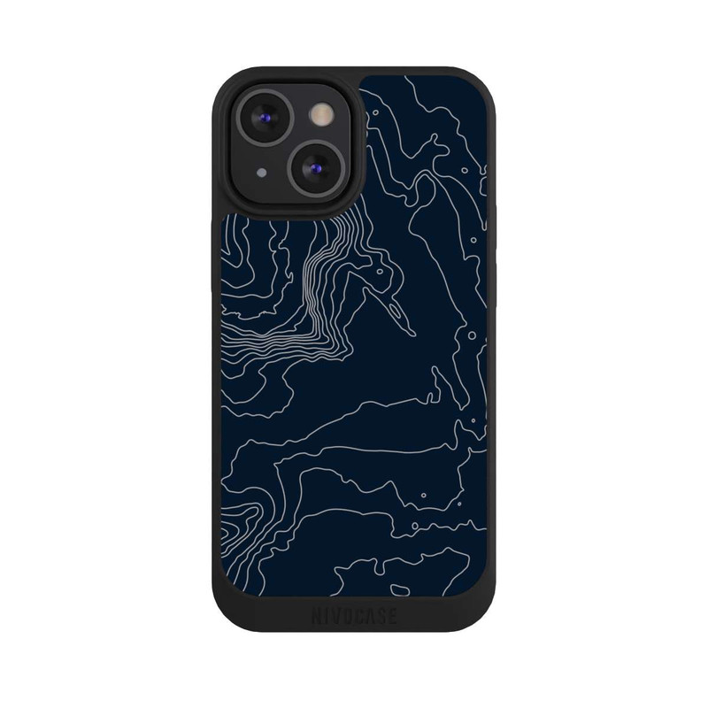 iPhone 13 Mini NIVOpure Berg Höhenlinien Dunkel