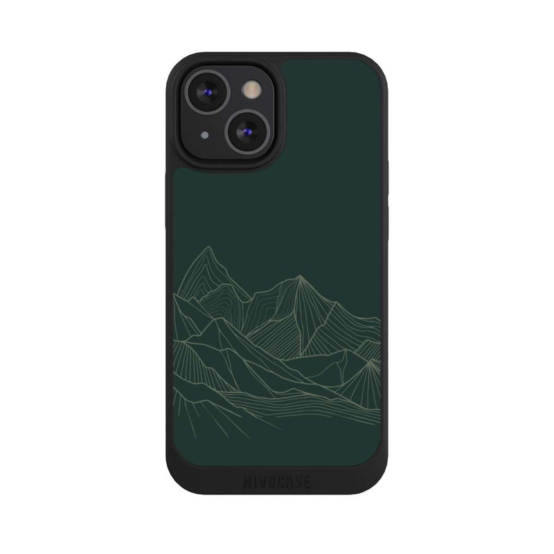 iPhone 13 Mini NIVOpure Dessin Au Trait De Montagne Vert
