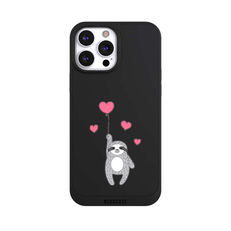 iPhone 13 Pro Max NIVOpure Paresseux avec coeurs transparent