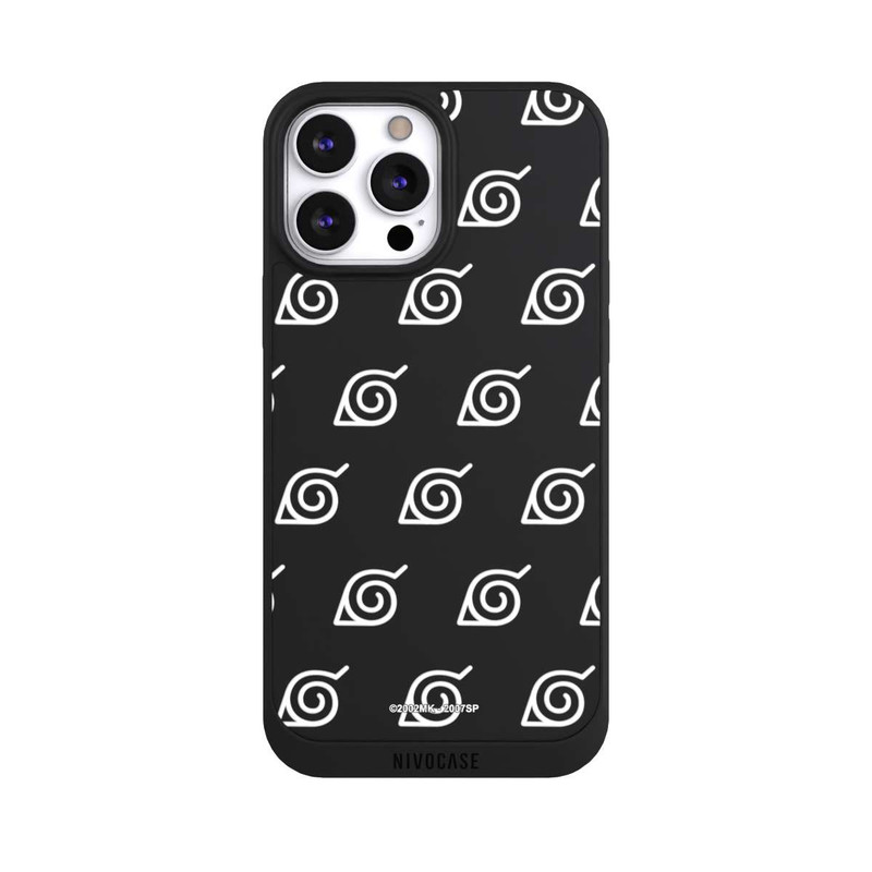iPhone 13 Pro Max NIVOpure Konoha Pattern Blanc sur Fond Transparent