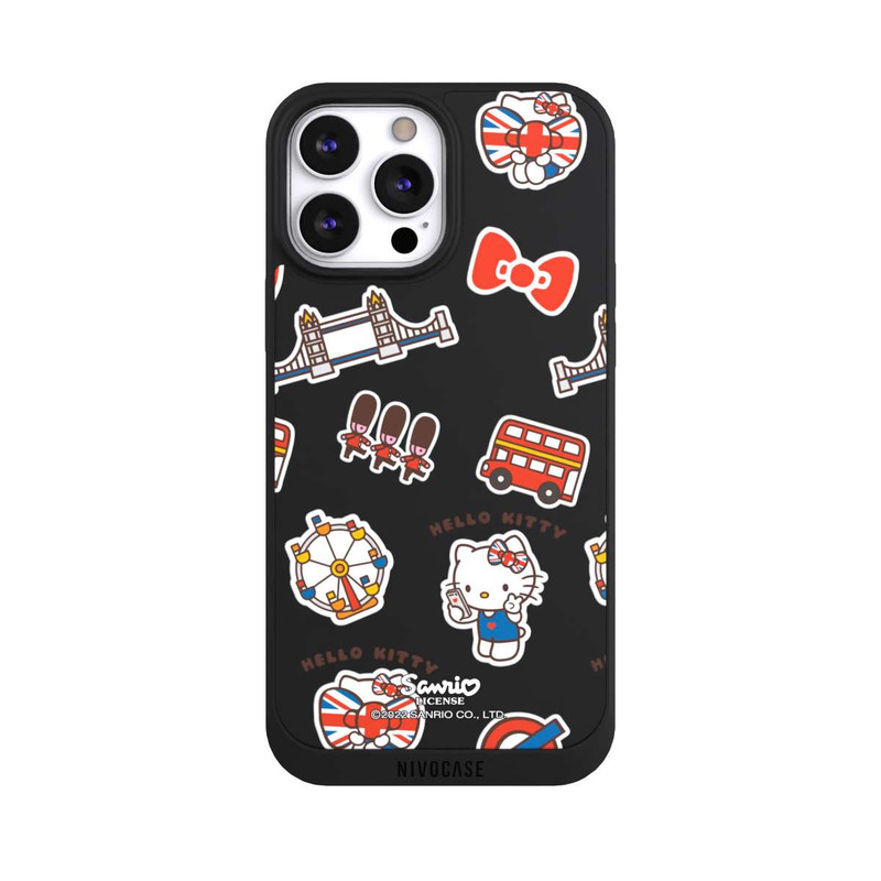 iPhone 13 Pro Max NIVOpure Hello Kitty Badges de Londres transparents
