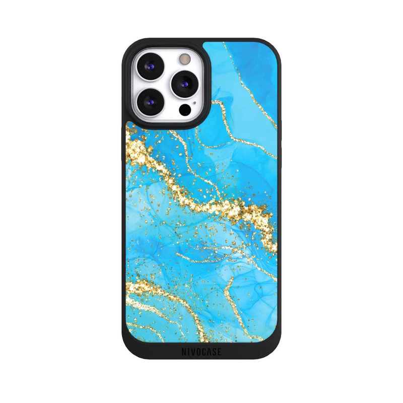 iPhone 13 Pro Max NIVOpure Türkis-goldene Tapete