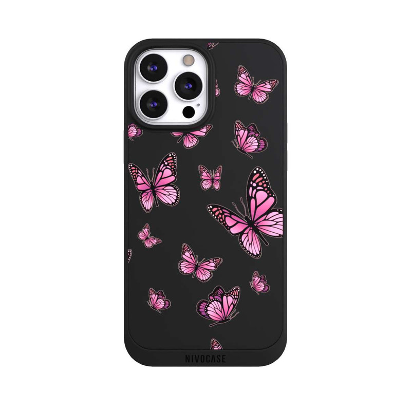 iPhone 13 Pro Max NIVOpure Papillons roses sans Fond