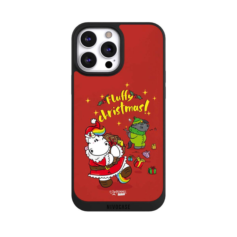 iPhone 13 Pro Max NIVOpure Pummeleinhorn Fluffy Christmas Rouge