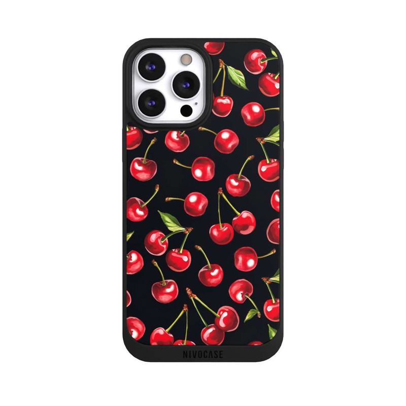 iPhone 13 Pro Max NIVOpure Cherry Pattern Black with AI