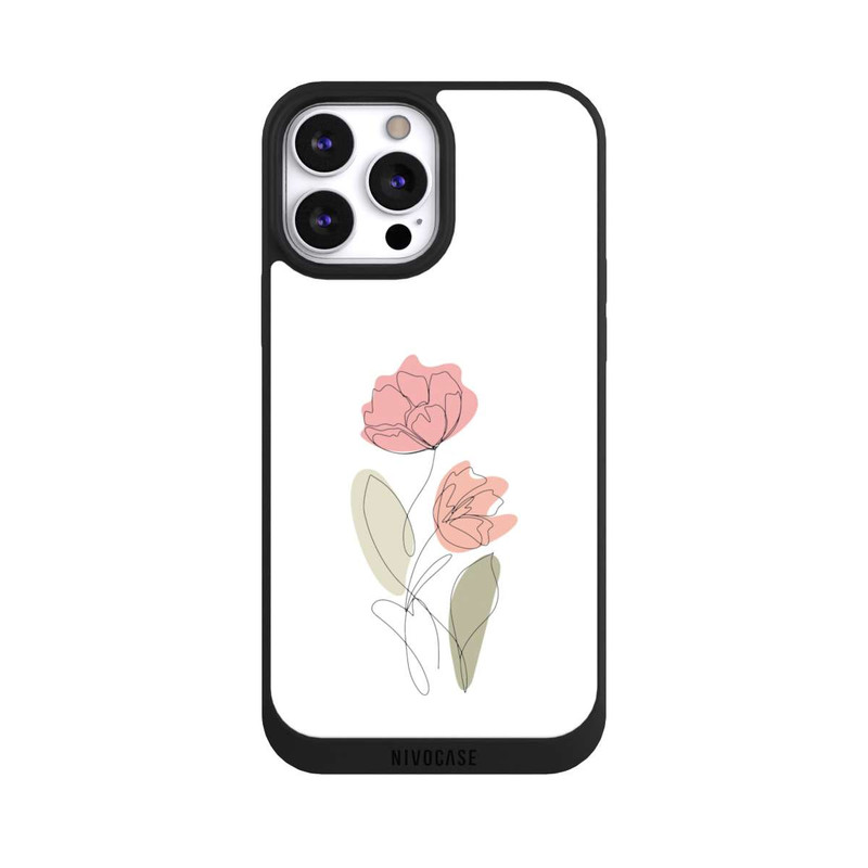 iPhone 13 Pro Max NIVOpure Dessin Au Trait Fleur Rouge