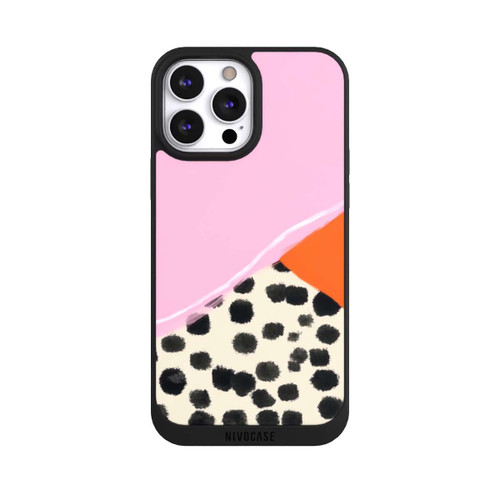 Apple iPhone 13 Pro Max NIVOpure Pink and Orange Modern Art with Dots