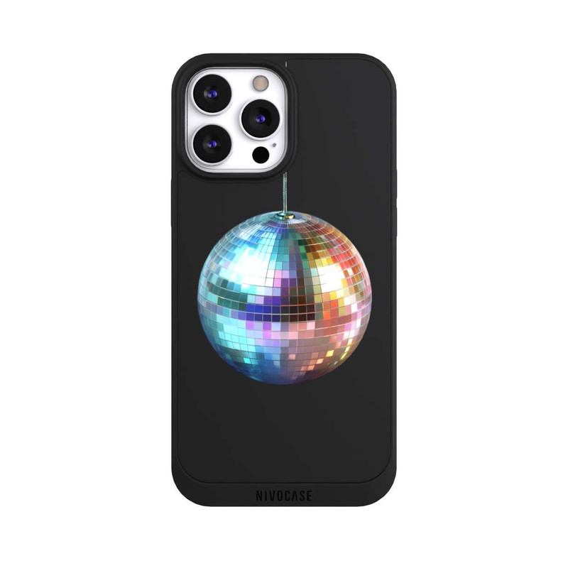 iPhone 13 Pro Max NIVOpure Discokugel Party Blau Gold Transparent mit KI