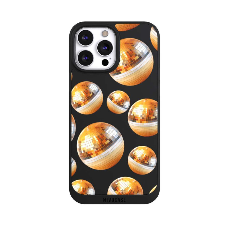iPhone 13 Pro Max NIVOpure Disco Ball Party Gold Orange Transparent with AI