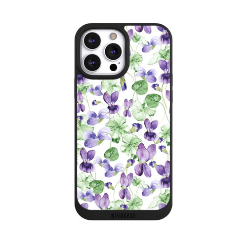 Apple iPhone 13 Pro Max NIVOpure Purple Wildflowers Pattern Watercolor