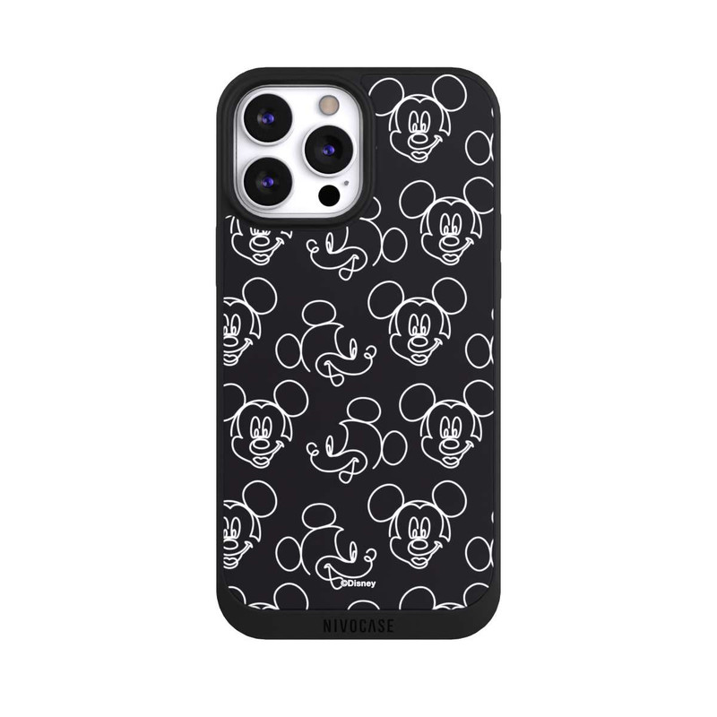 iPhone 13 Pro Max NIVOpure Disney Mickey Faces Black Line Art Pattern