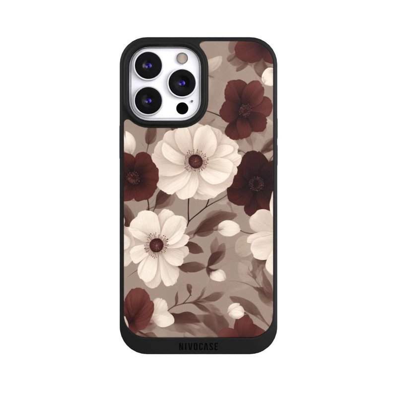 iPhone 13 Pro Max NIVOpure Bordeaux Und Creme Blumen mit KI