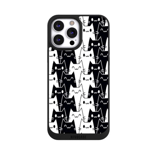 Apple iPhone 13 Pro Max NIVOpure Cat Wallpaper Black White