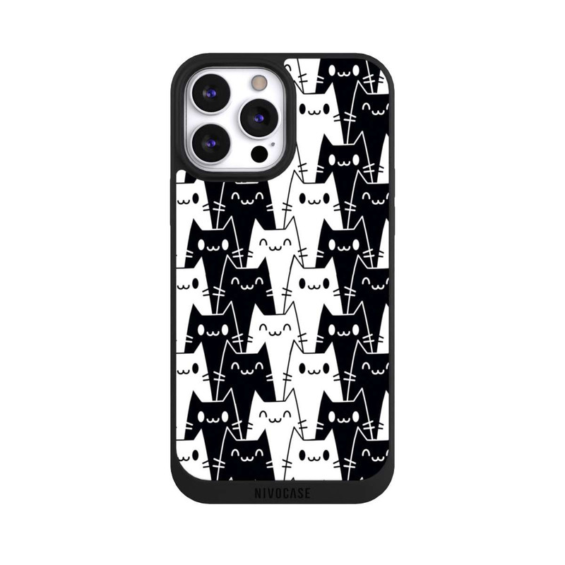 iPhone 13 Pro Max NIVOpure Papier Peint Chat Noir Blanc