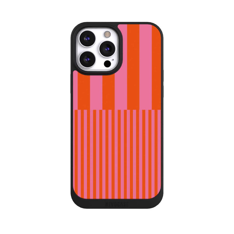 iPhone 13 Pro Max NIVOpure Streifenmuster Pink Rot