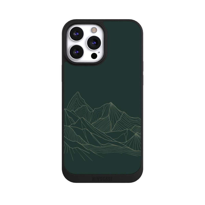iPhone 13 Pro Max NIVOpure Mountain Line Art Green