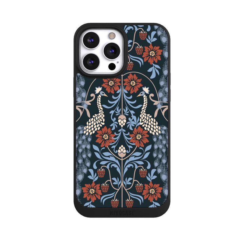 iPhone 13 Pro Max NIVOpure Vintage Peacock Garden Arts and Crafts Floral Dark