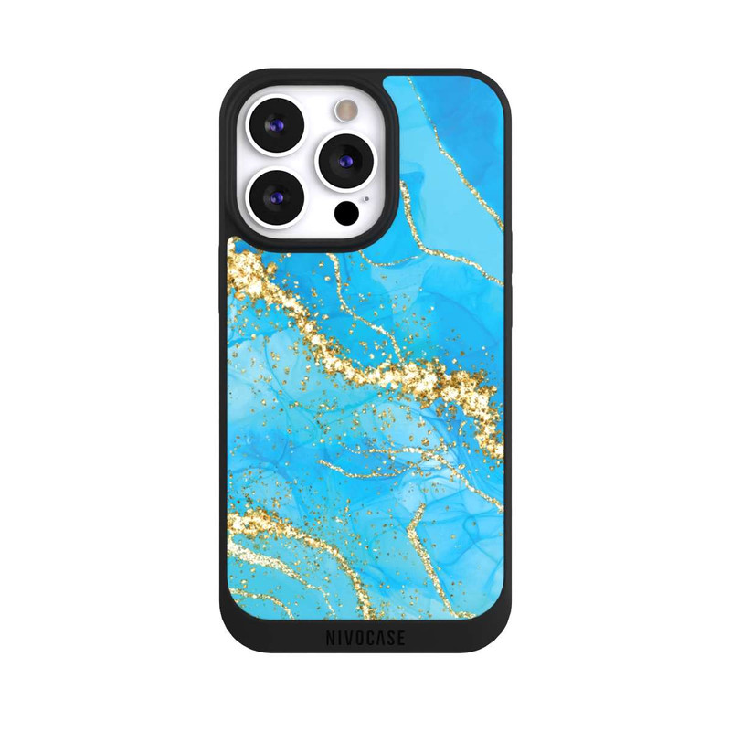 iPhone 13 Pro NIVOpure Turquoise Gold Wallpaper